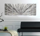 Silver Metal Wall Art - Beautiful Silver Etched Metallic Wall Art