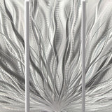 Silver Metal Wall Art - Beautiful Silver Etched Metallic Wall Art