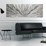 Silver Metal Wall Art - Beautiful Silver Etched Metallic Wall Art