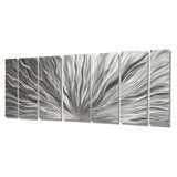 Silver Metal Wall Art - Beautiful Silver Etched Metallic Wall Art