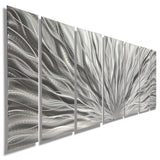 Silver Metal Wall Art - Beautiful Silver Etched Metallic Wall Art