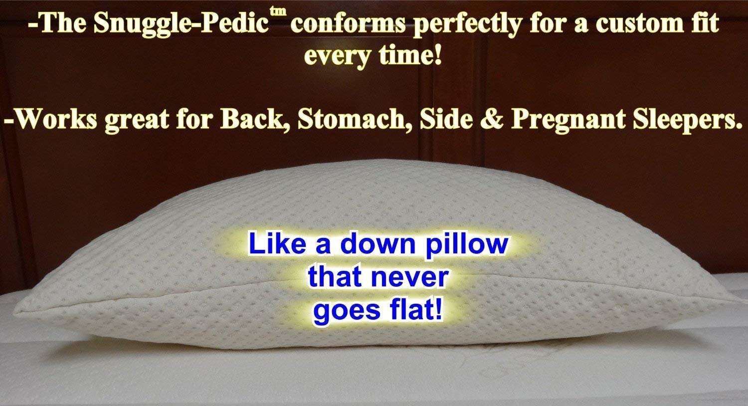 Snuggle Pedic Ultra Luxury Bamboo Shredded Memory Foam Pillow Combinat Pete s Home Decor Furnishings
