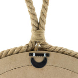 Stonebriar Small Round Wrapped Rope Mirror with Hanging Loop, Vintage Nautical Design, Brown
