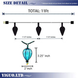YIGUO 11FT String Lights with 10 Color Bulbs UL Listed Backyard Patio Lights Hanging Indoor-Outdoor