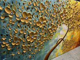baccow Oil Paintings 3 Panel Wall Art 28203, Abstract 3D Flowers Trees Painting Canvas Palette
