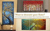 baccow Oil Paintings 3 Panel Wall Art 28203, Abstract 3D Flowers Trees Painting Canvas Palette